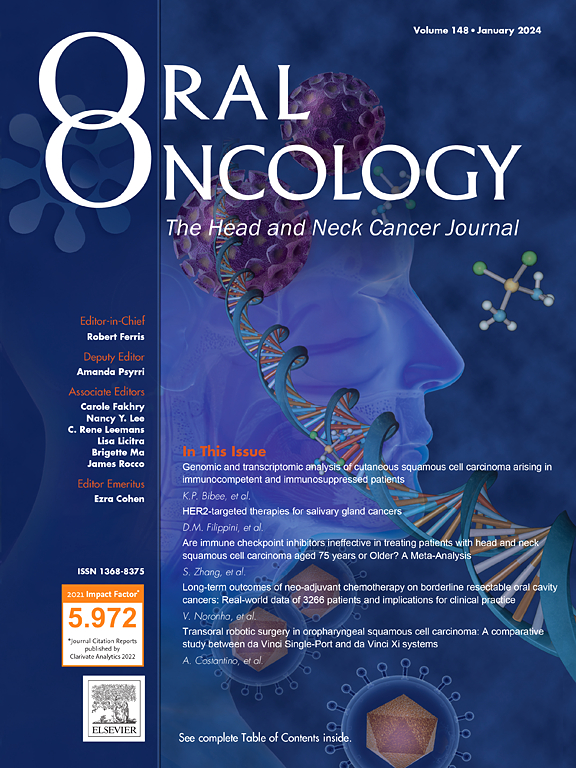 Go to journal home page - Oral Oncology